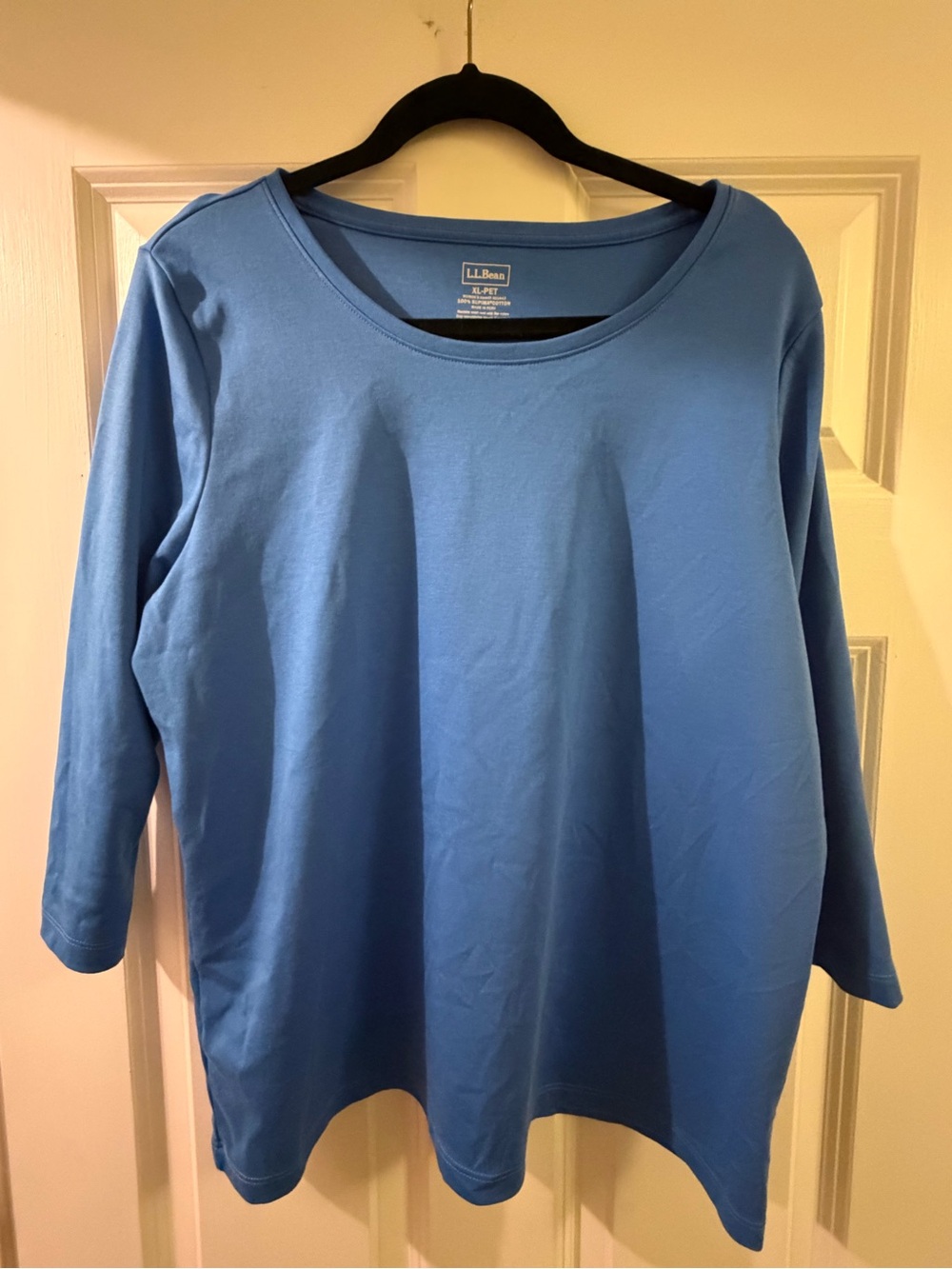 L.L. Bean Women's Long Sleeve Scoop Neck Top — Light Blue